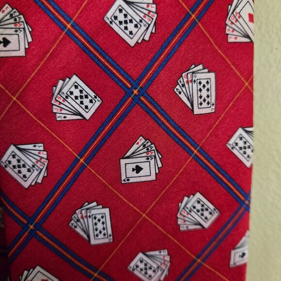 Tango 100% Silk Poker Game Night Vegas Vacation Tie - Picture 3 of 5